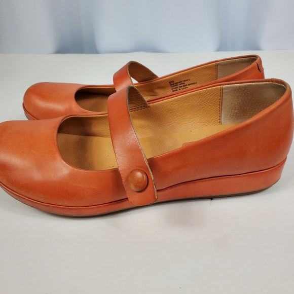 KorkEase Shoes Korks By Korkease Orange Leather Mary Jane Clogs
